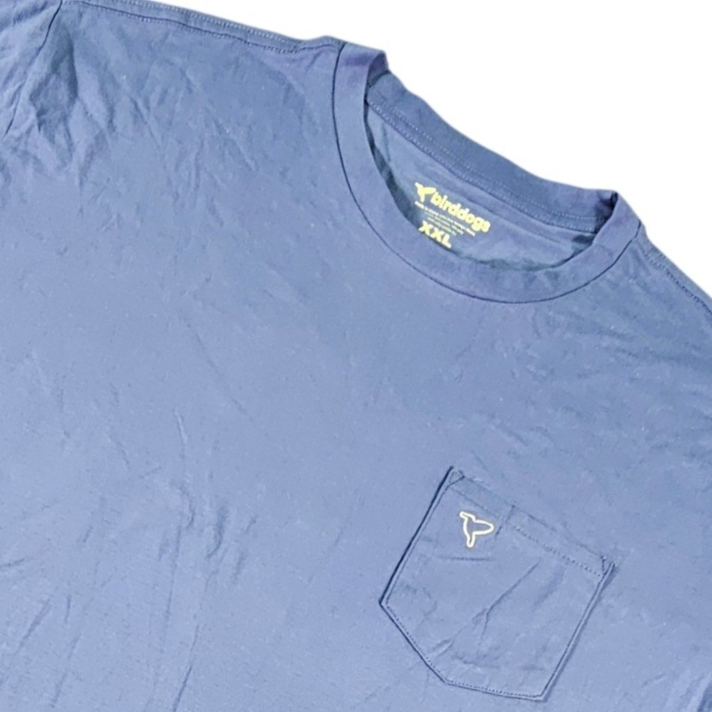 Birddogs Men's XXL Stellar Pocket T-Shirt Blue Embroidered Logo Short Sleeve